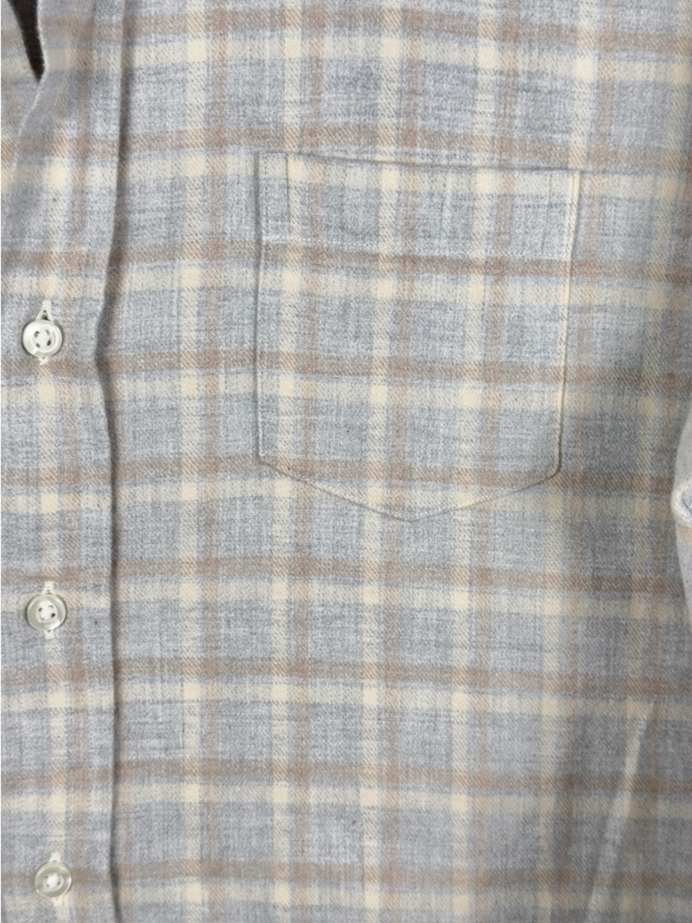 Frank & Eileen Relaxed Button Up Gray & Camel Plaid Italian Flannel Size M - Picture 7 of 9